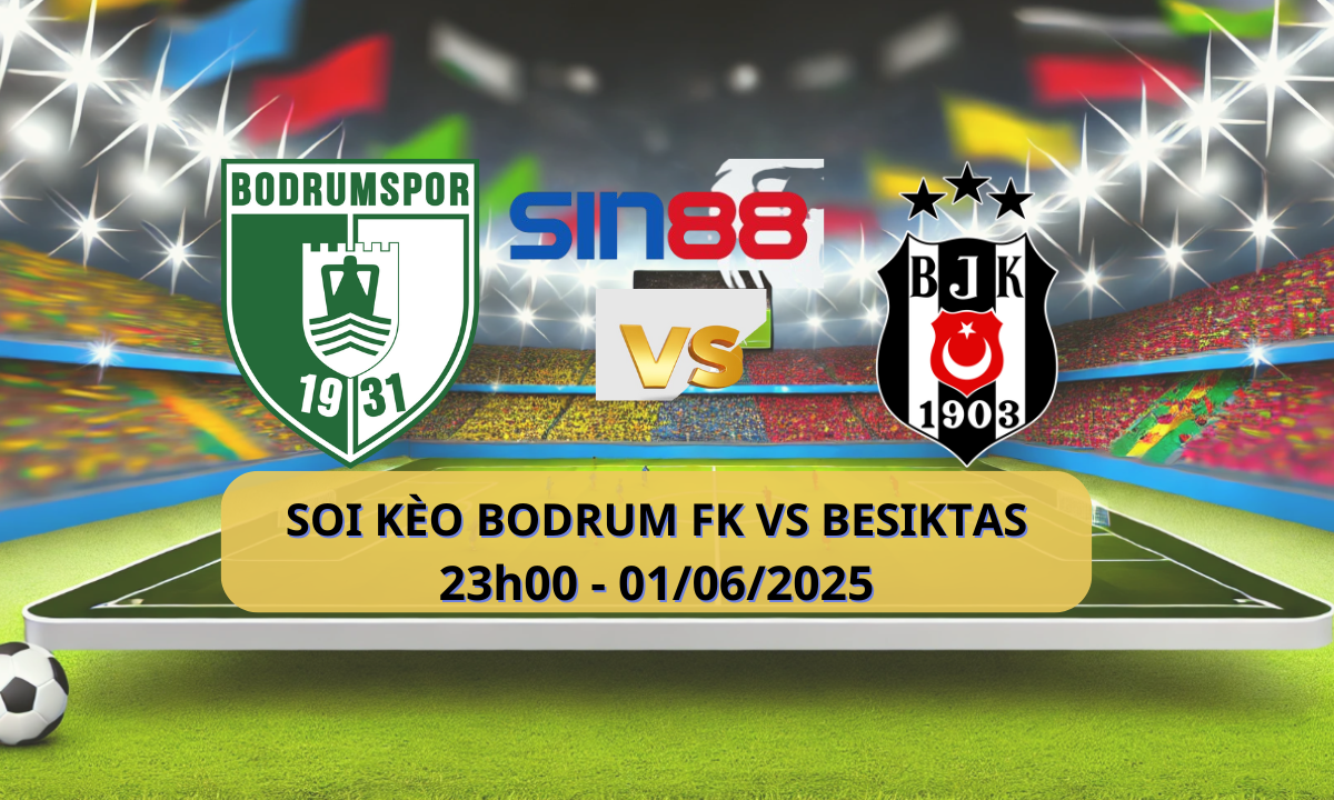 Áp phích trận đấu Bodrumspor vs Besiktas tại giải Vô Địch Quốc Gia Thổ Nhĩ Kỳ